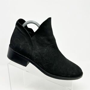 Eileen Fisher Women's Black Leaf Suede Pull On Booties Size 9.5 Classic Fall